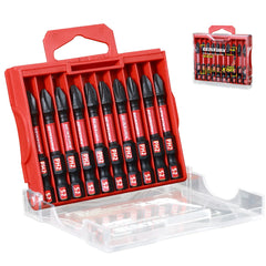 Impact Tough PH2 Phillips Screwdriver Bit Set – Magnetic S2 Steel Insert Driver Bits with Storage Case, 1"–6" Lengths