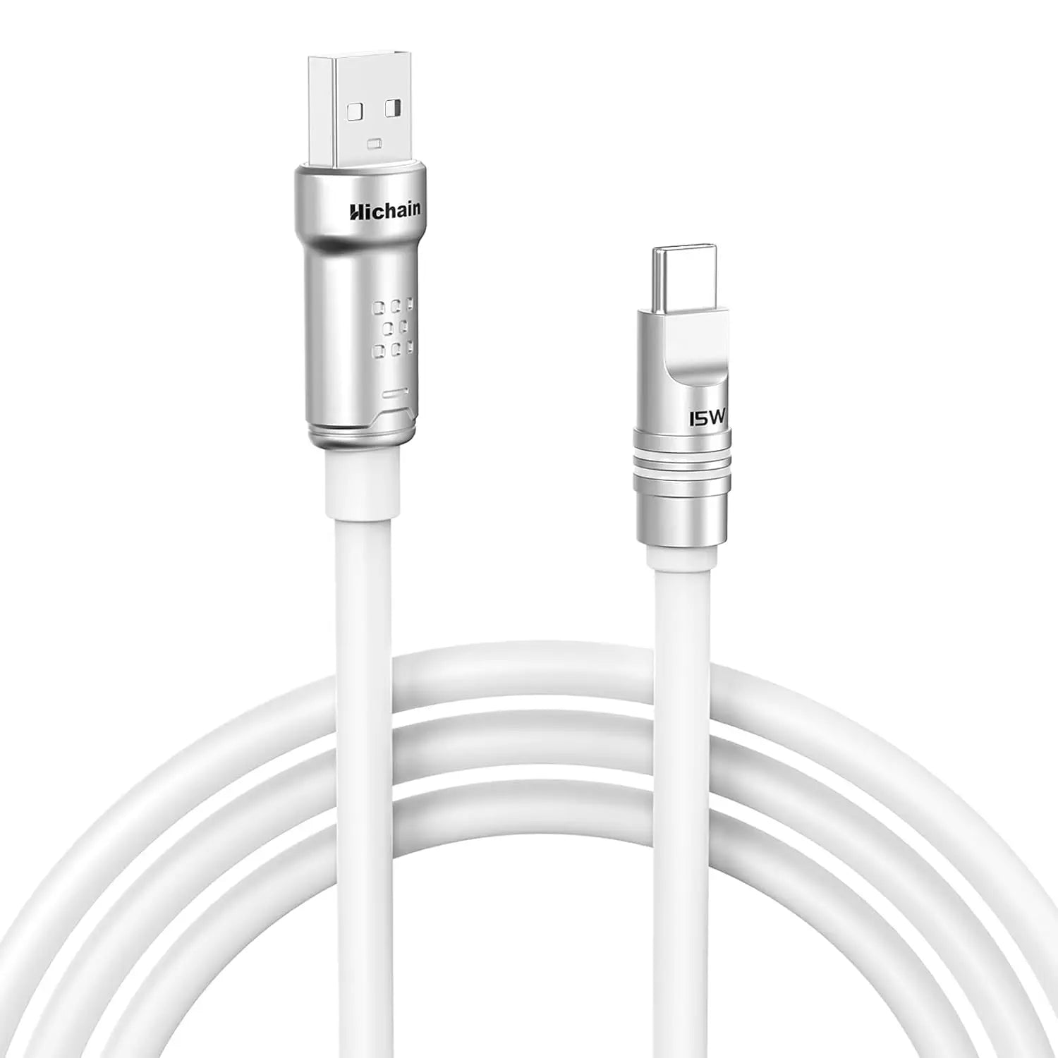 USB-A to USB-C Fast Charging Cable 15W 3A | Liquid Silicone Soft Cable 1.2M/2M for Samsung Xiaomi Huawei