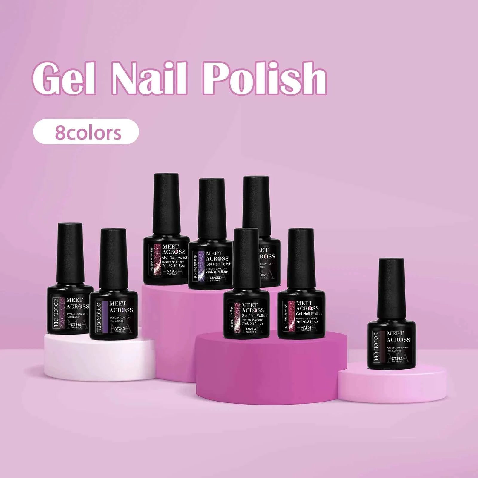 Professional 9 Piece Autumn Magnetic Purple Gel Collection – HEMA & TPO Free Reflective Nail Art System