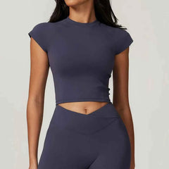 Women's Short Sleeve Tight Sports T-Shirt | Push-Up Breathable Yoga Running Gym Workout Top