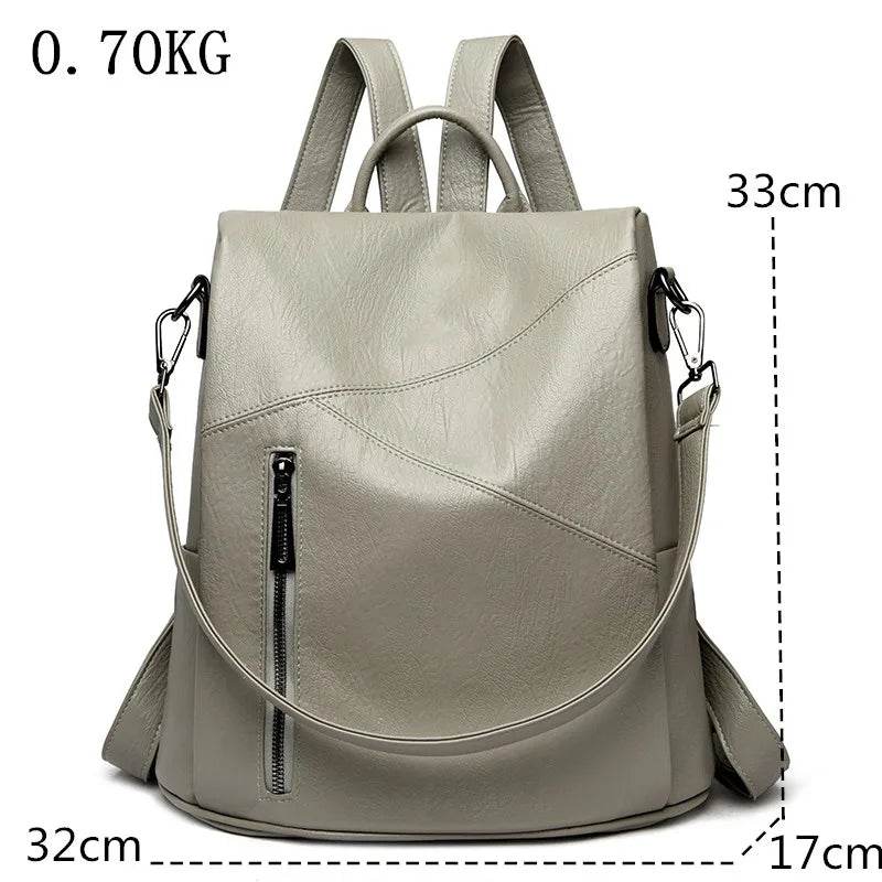Anti-Theft Vintage Leather Backpack - SnaggIt