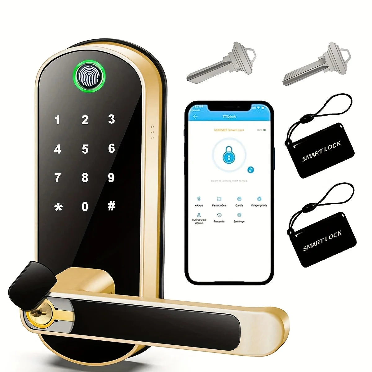Smart Fingerprint Door Lock – WiFi Keyless Entry with Touchscreen by Snagg A Smart Door Lock