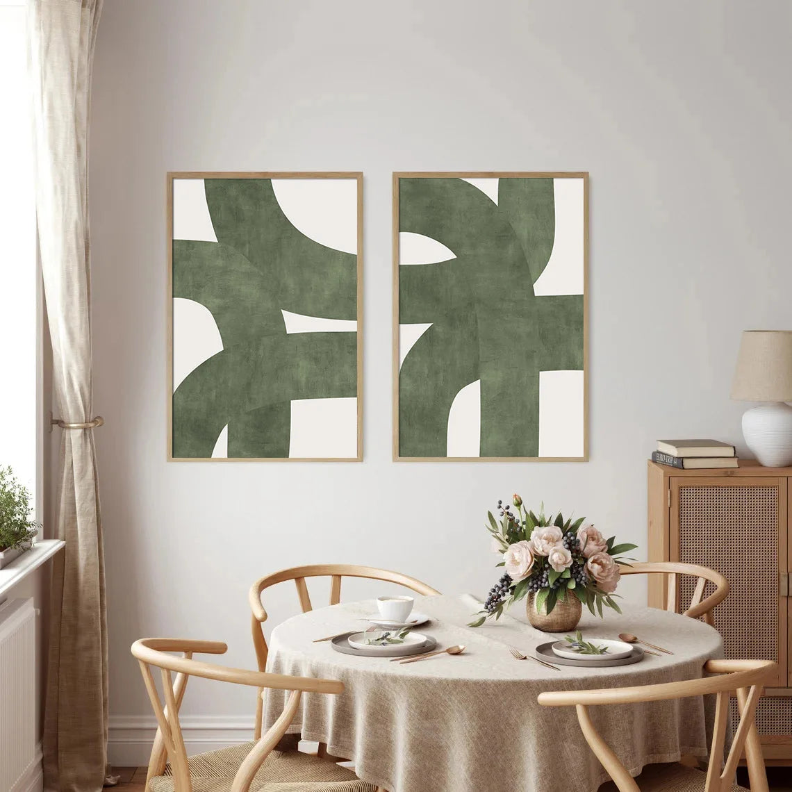 Set of 2 Boho Mid-Century Modern Abstract Prints by Snagg A Print