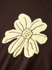 Autumn 2025 Floral Knit Casual Blouse