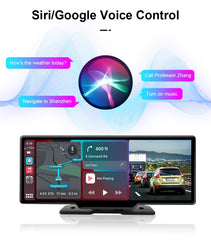 10.26" 4K Dash Cam And Rearview Mirror Car Video Player with Wireless CarPlay by Snagg A Car DVR