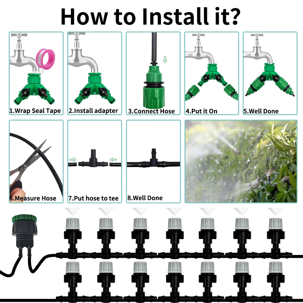 10M–20M Garden Misting & Irrigation System