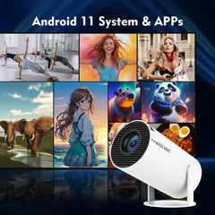 Smart Projector HY300 Pro – Android 11 with Dual WiFi 6, 4K Support by Snagg A Projector