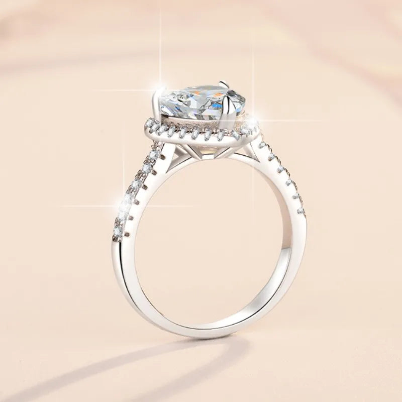 1–2ct Pink Heart Moissanite Ring