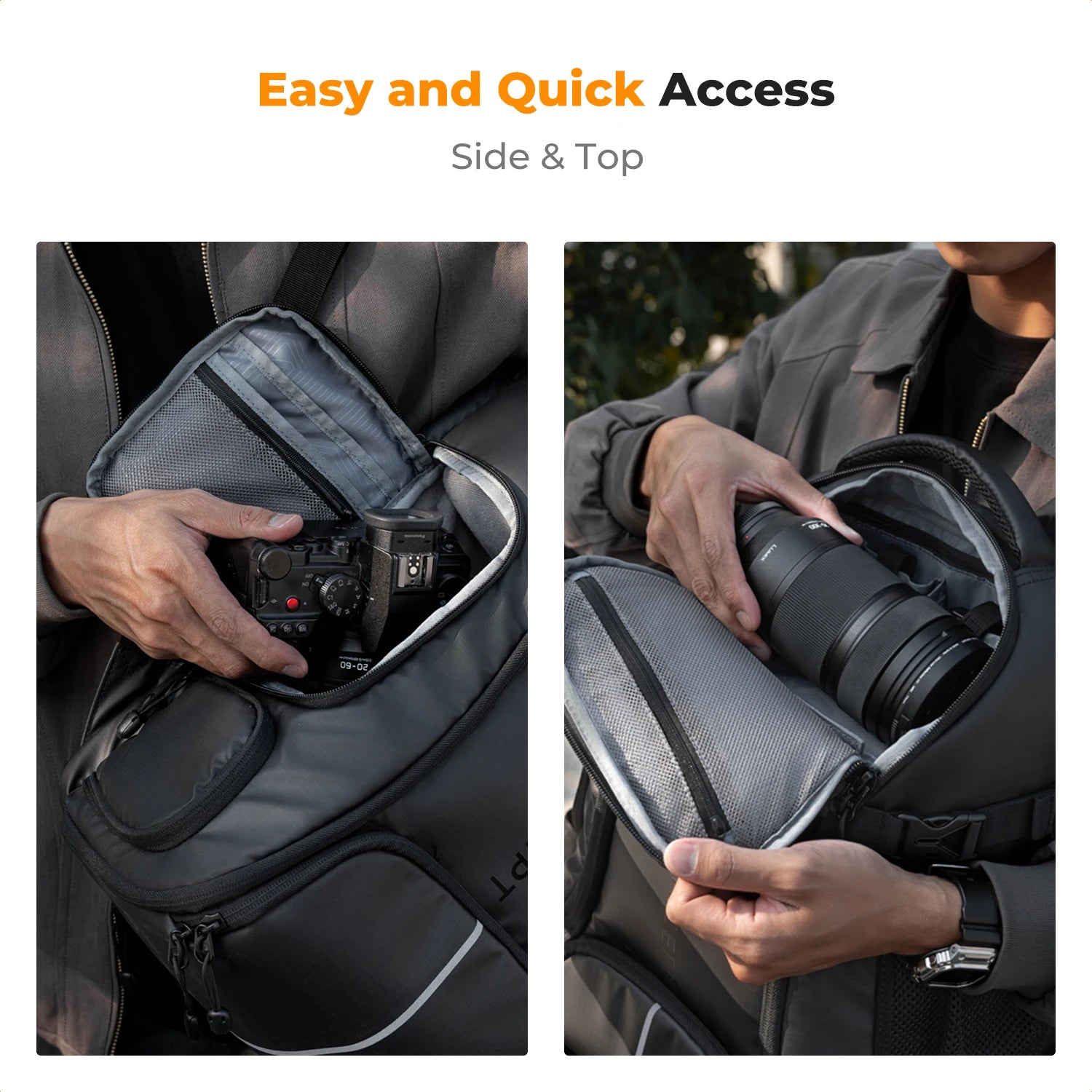 25L Waterproof Camera Backpack with Tripod Strap & Rain Cover – 15" Laptop