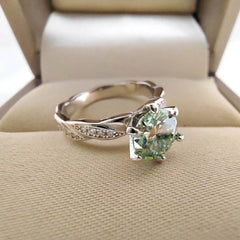 1ct Teal Moissanite Ring - SnaggIt