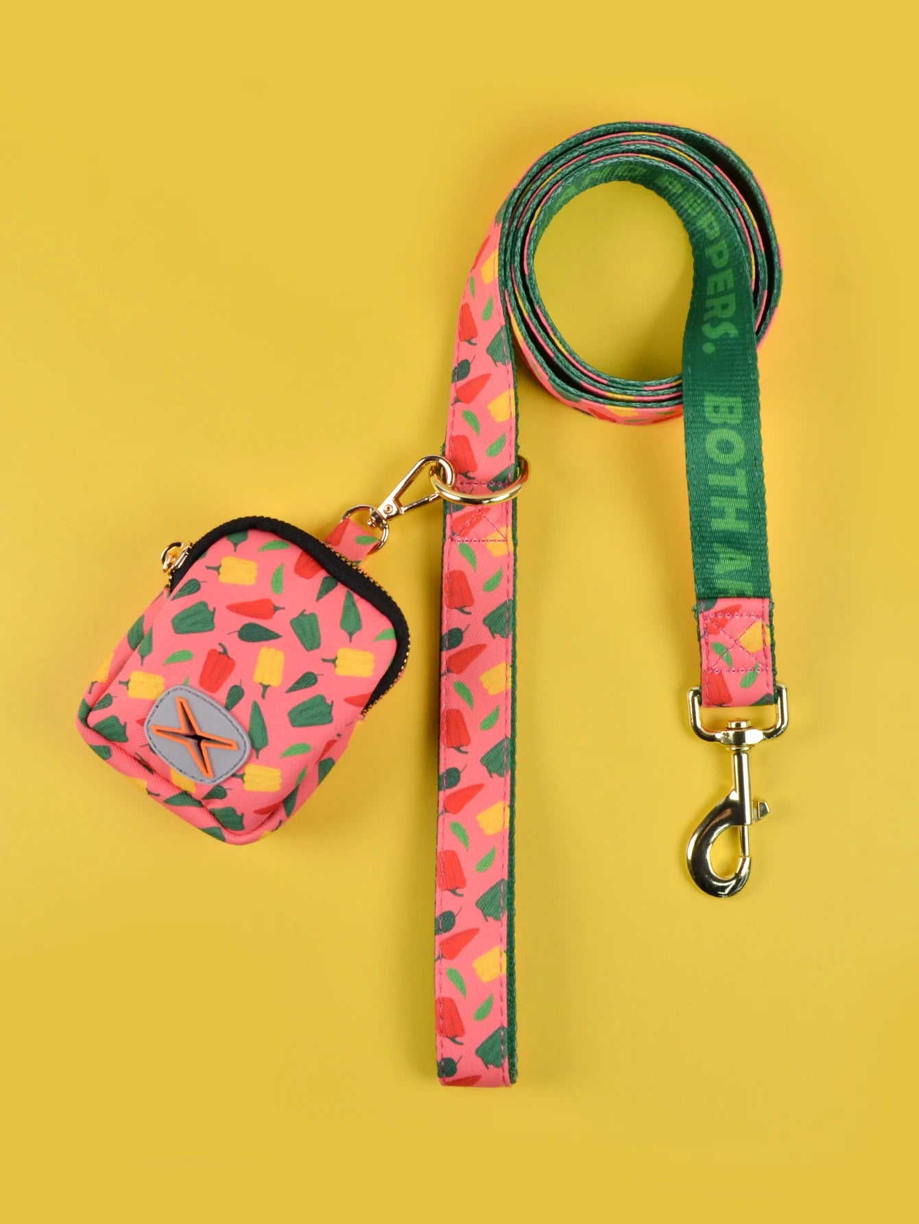 Luxury Double-Sided Print Pet Leash & Poop Bag Holder Set by Snagg A Leash