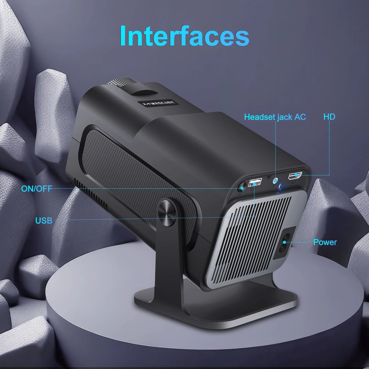 Smart Projector HY320 – Native 1080P with 4K Support by Snagg A Projector