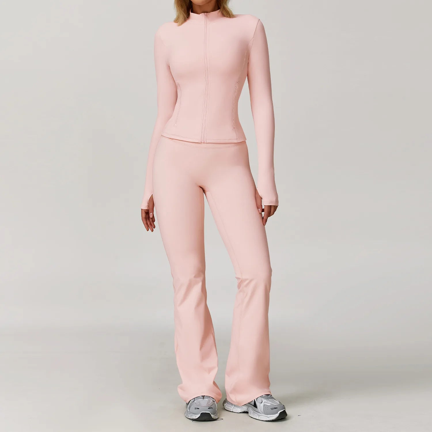 Women's 2/3-Piece Long Sleeve Yoga Suit | Sports Bra Running Workout Gym Tracksuit Athletic Wear