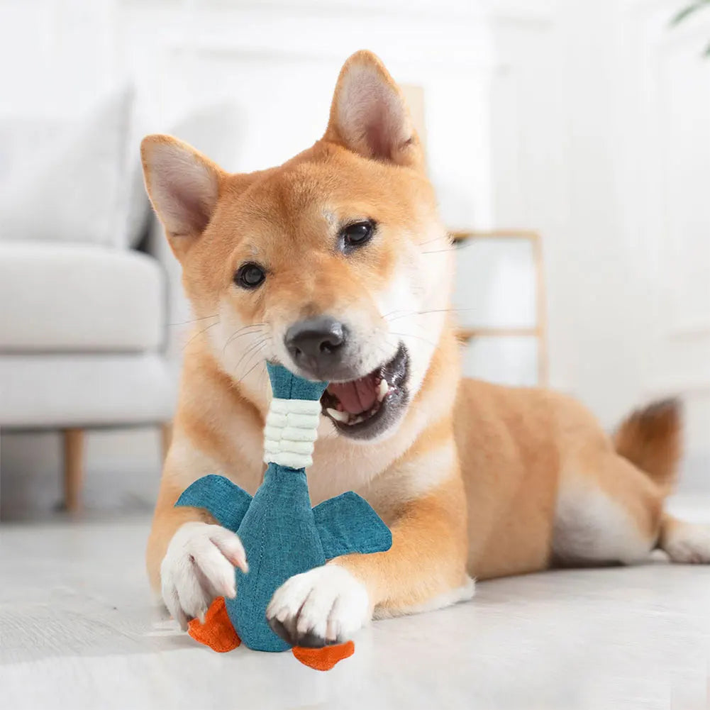 Plush Goose Squeaky Dog Toy by Snagg A Toy