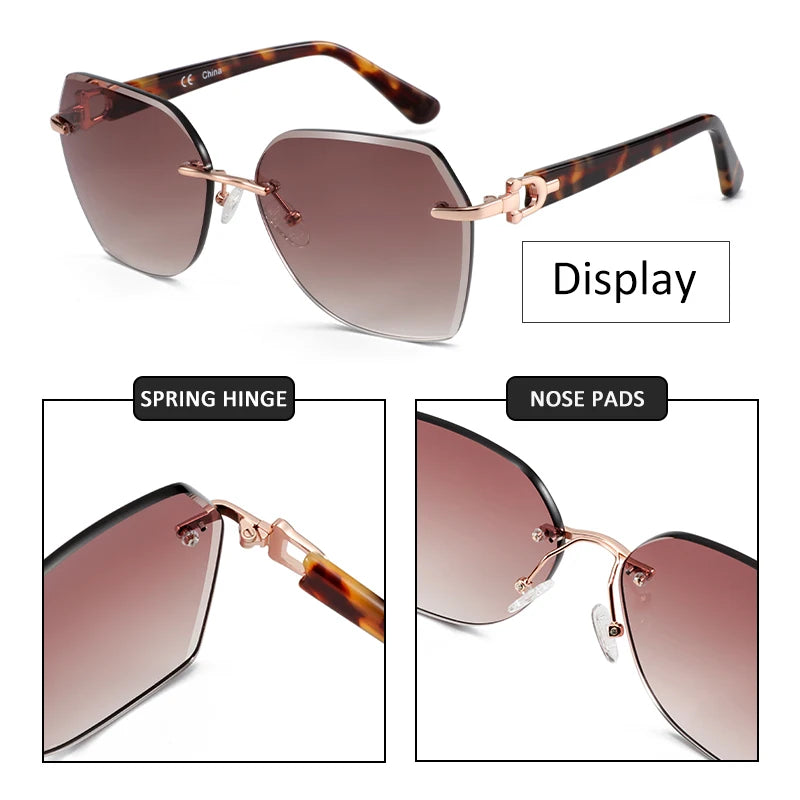 Oversized Rimless Butterfly Sunglasses by Snagg It Sunglasses