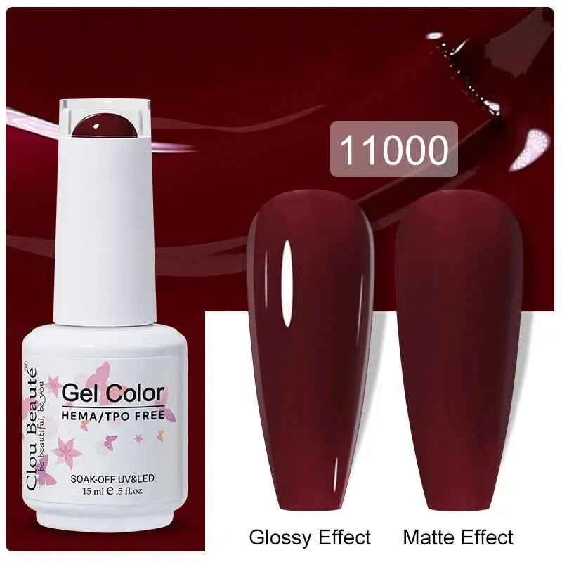 Professional 15ml HEMA & TPO Free Gel Polish – High-Performance Red & Multi Tone Semi Permanent Varnish