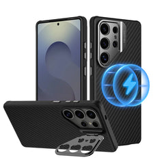 Magsafe Aramid Fiber Case For Samsung Galaxy S25 Ultra With Kickstand by Snagg A Phone Case