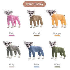 Velvet Dog Pyjamas – Soft Warm High-Neck Jumpsuit with Long Sleeves for Small Dogs