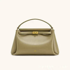French-Style Snap Closure Women's Crossbody Bag – Small Exclusive High-End Genuine Leather Shoulder Bag