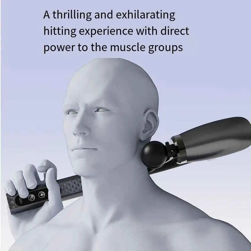 Smart Electric Fascia Gun – Long Handle Deep Tissue Muscle Massager