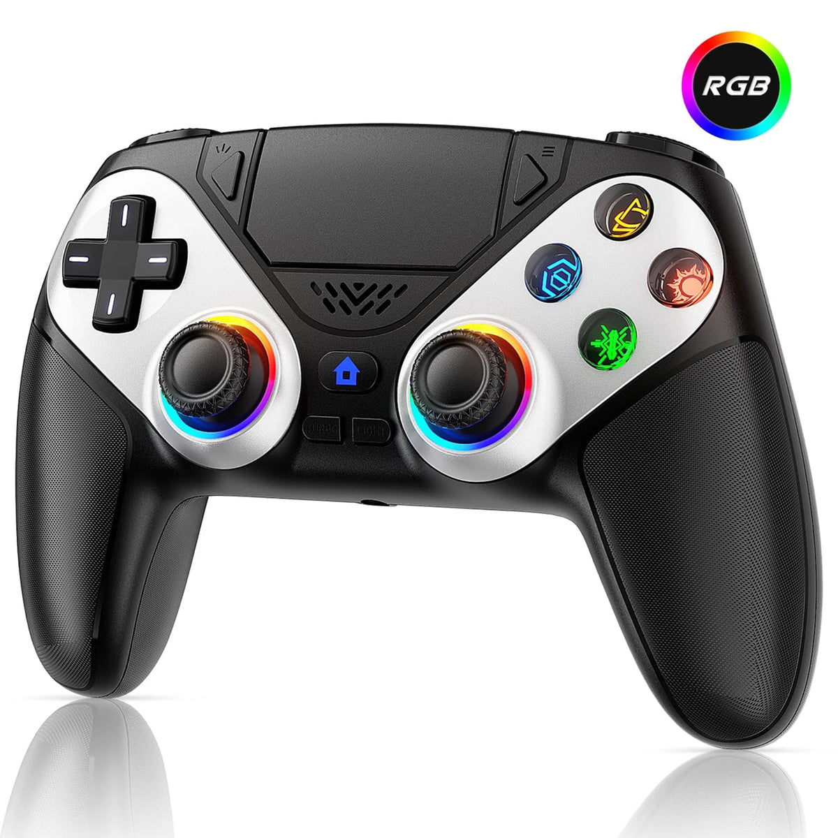 RH 5188 RGB Wireless Controller - Dual Vibration & Macro Function for PS5 & PC