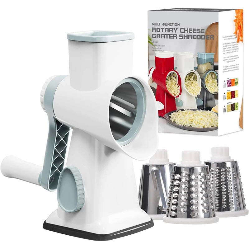 3 In 1 Rotary Cheese Grater And Veggie Slicer For Kitchen by Snagg A Slicer