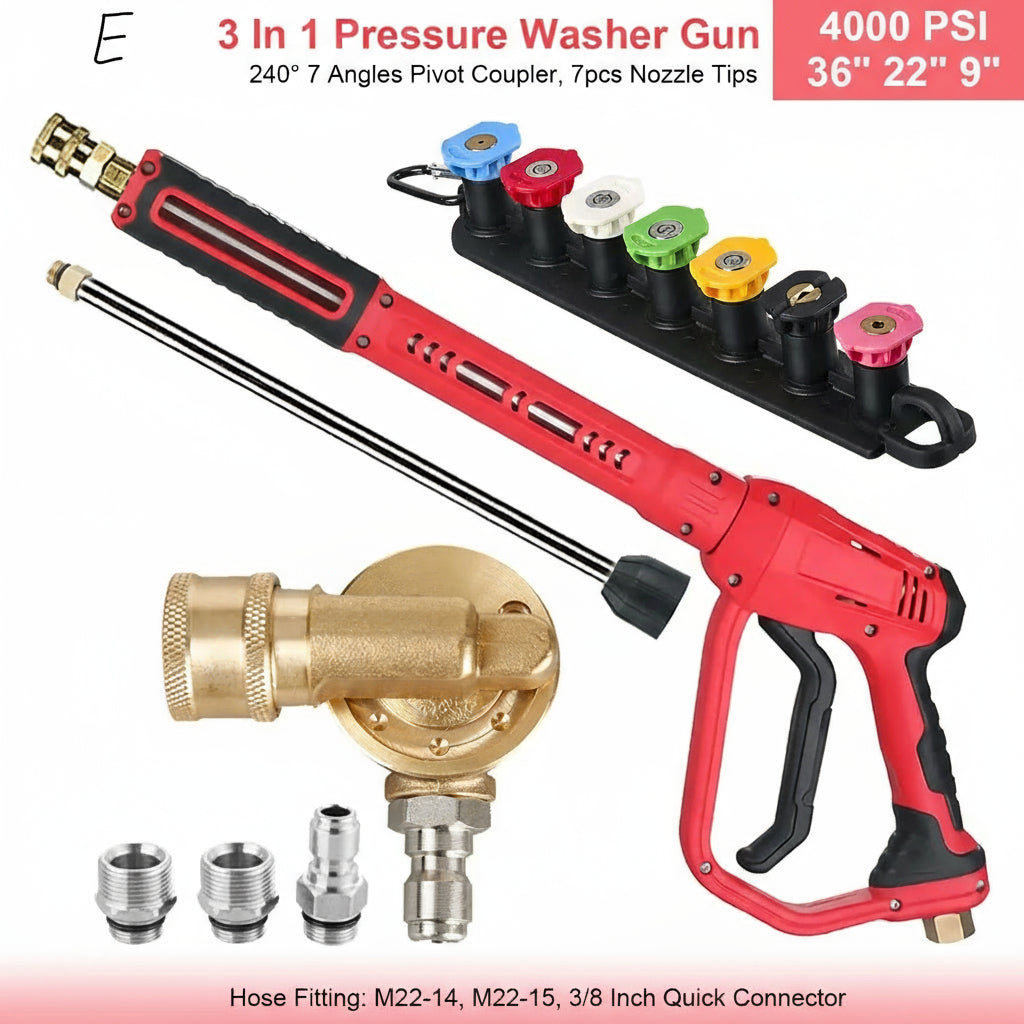 4000 PSI Spray Gun with Nozzles & Foam Lance Kit by Snagg A Foam Cannon