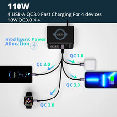 Multi-Port Fast Charging Station with PD & QC3.0 Quick Charge by Snagg A Charging Station
