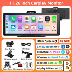 10"/11.26" 4K Dual Lens DVR with Wireless CarPlay by Snagg A Car DVR