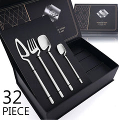 32pcs Black Matte Cutlery Set by Snagg A Dinnerware
