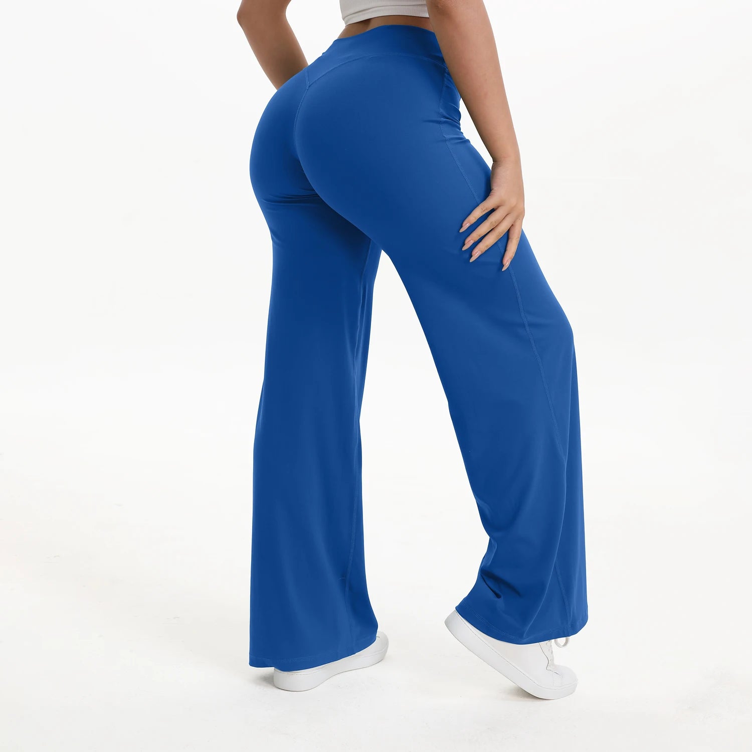 Women's Straight Leg Yoga Pants | Mid-Waist Naked-Feel Pilates Running Gym Leggings Sports Trousers