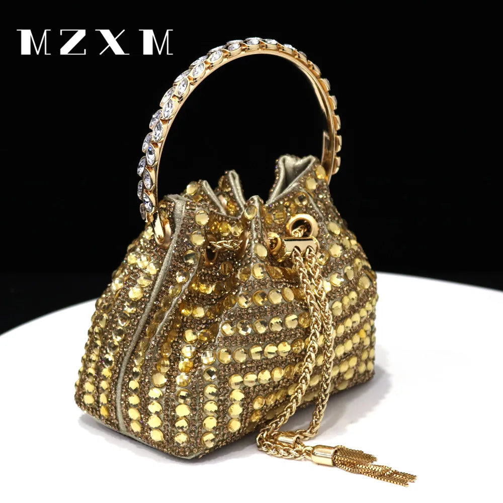Rhinestone Bucket Design Evening Bag