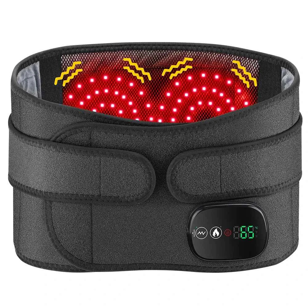 Cordless Waist Belt Massager – Heated Vibration Lumbar Support & Back Relief Brace