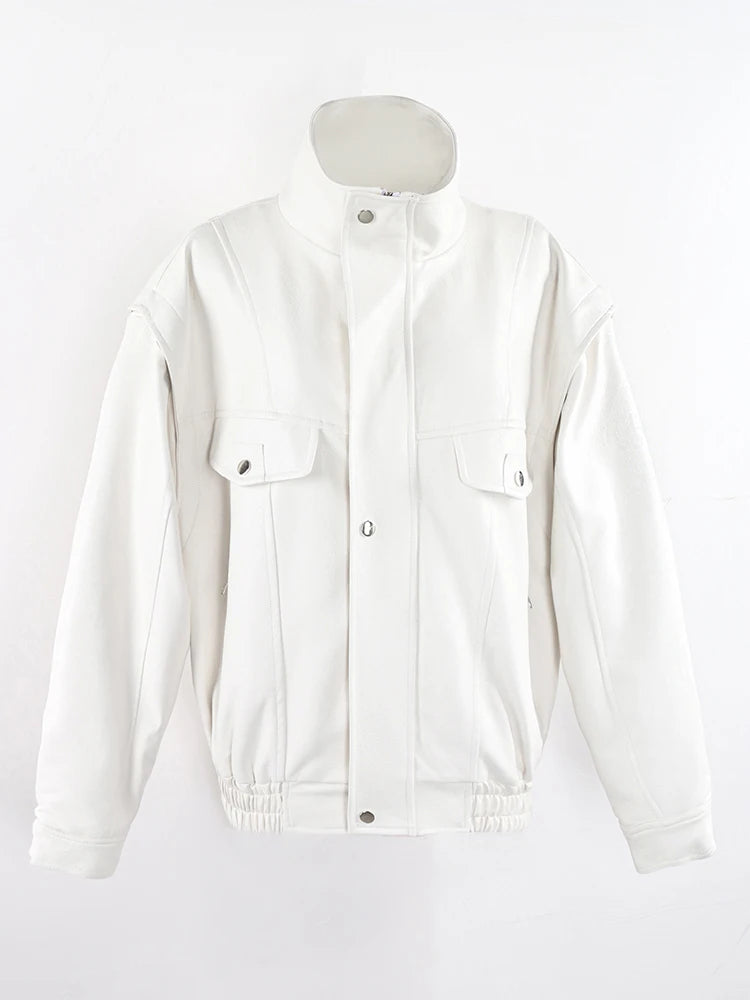 Oversized Waterproof & Windproof Faux Leather Jacket by Snagg A Jacket