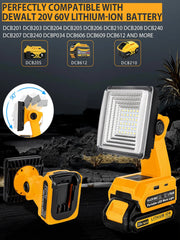 Cordless LED Work Light Compatible With Dewalt Batteries