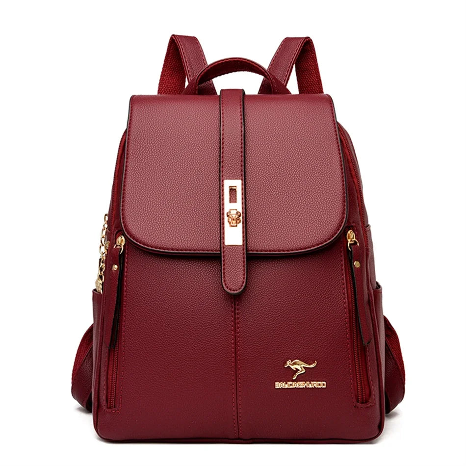 PU Leather Women's School & Travel Backpack