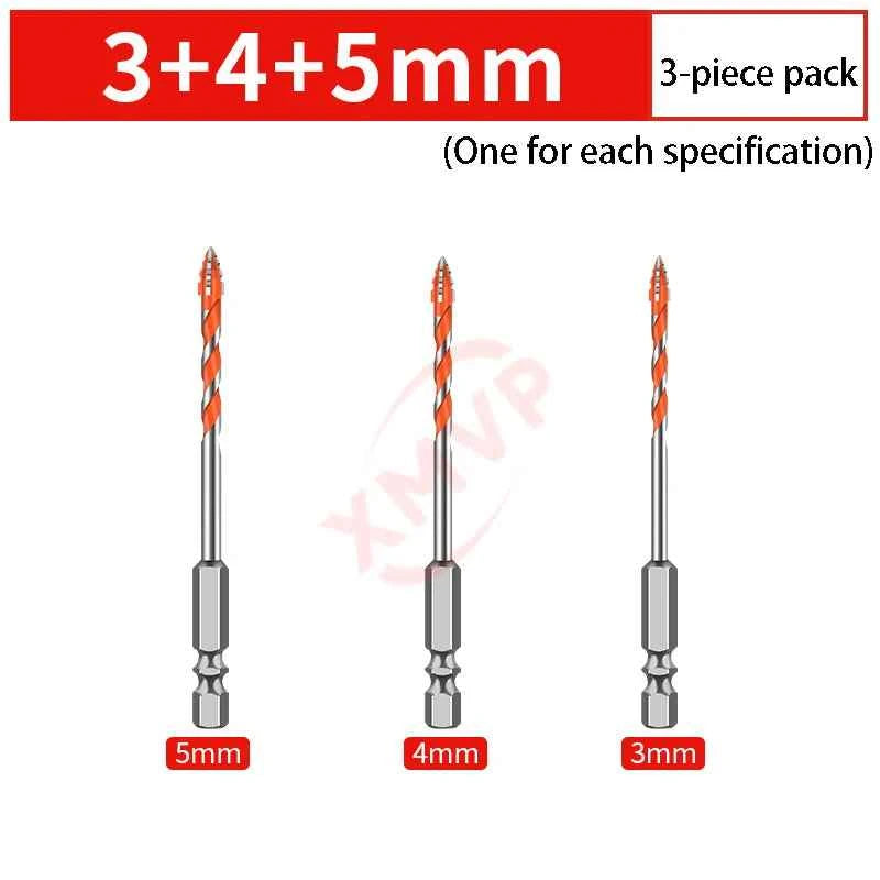 Four Edge Serrated Eccentric Drill Bit Set & High Hardness Multi Material Dry Drilling Bits