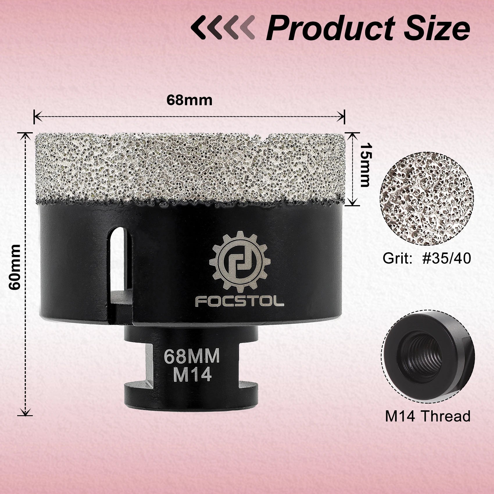 M14 Thread Diamond Core Drill Bit 6–125mm | Tile Hole Saw for Ceramic Marble Granite CE Certified