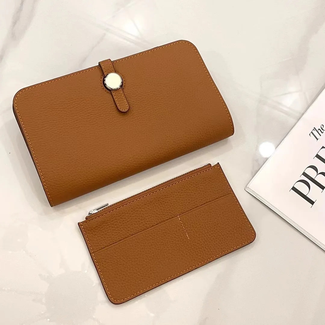 Genuine Leather Long Wallet for Women