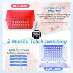 Ultra High Power 480W Professional UV/LED Nail Station – 108 LED Beads & Skin Whitening Red Light Mode