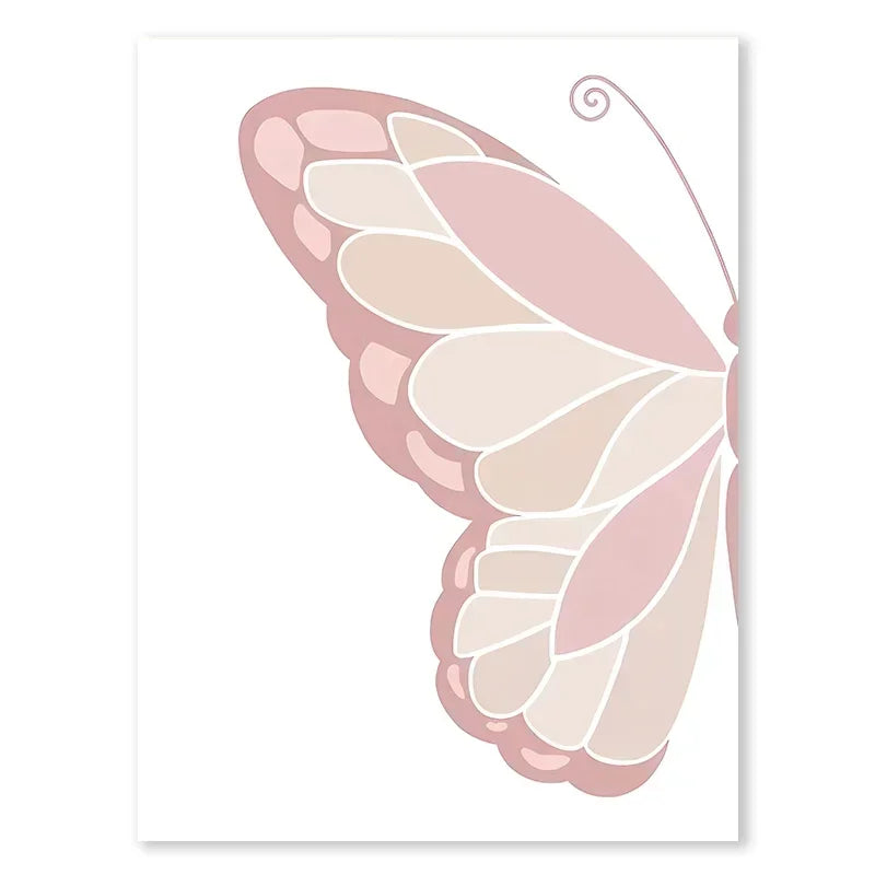 Pink Butterfly And Letters Wall Art by Snagg A Print