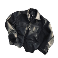 Oversized Matte Black PU Leather Jacket by Snagg A Jacket