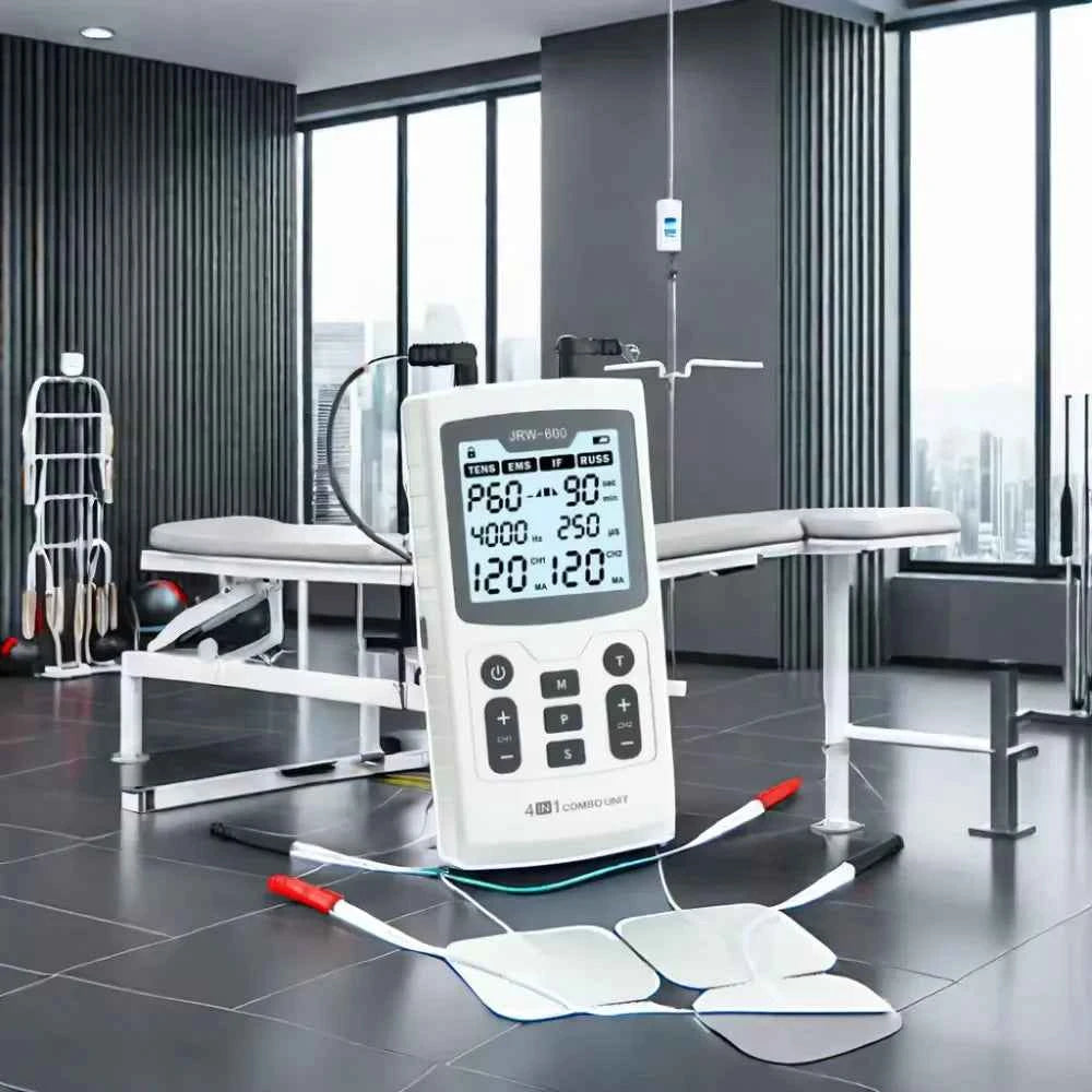 4 in 1 TENS & EMS Muscle Stimulator – Professional Physiotherapy Electrotherapy Device