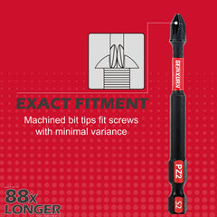 6" Pozidriv #2 PZ2 Impact Screwdriver Bit Set – Magnetic S2 Alloy Steel Power Bits