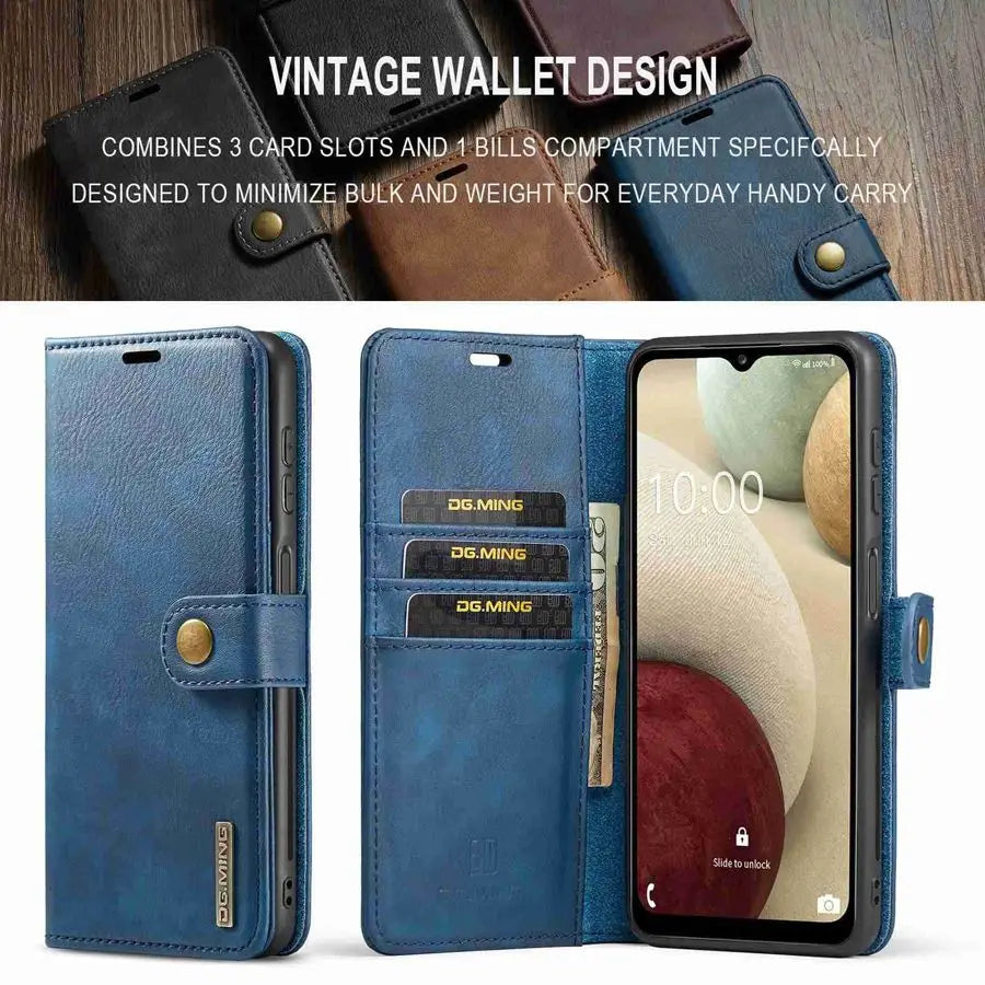 Detachable Magnetic Leather Wallet Case for Samsung Galaxy A Series by Snagg A Wallet Case