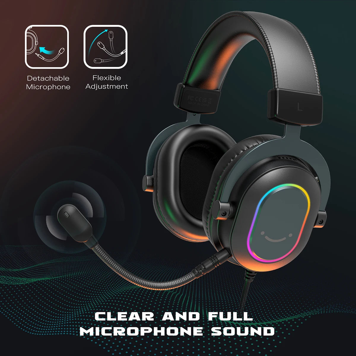 RGB Gaming Headset with Mic & 3 EQ Modes for PC, PS4 & PS5 by Snagg A Gaming Headset