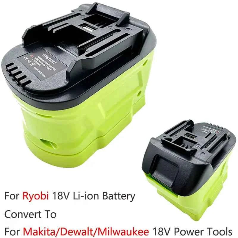 Ryobi 18V battery converter for Makita, DeWalt and Milwaukee tools – image 2
