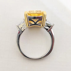 10ct Yellow Crushed Ice Cut Ring