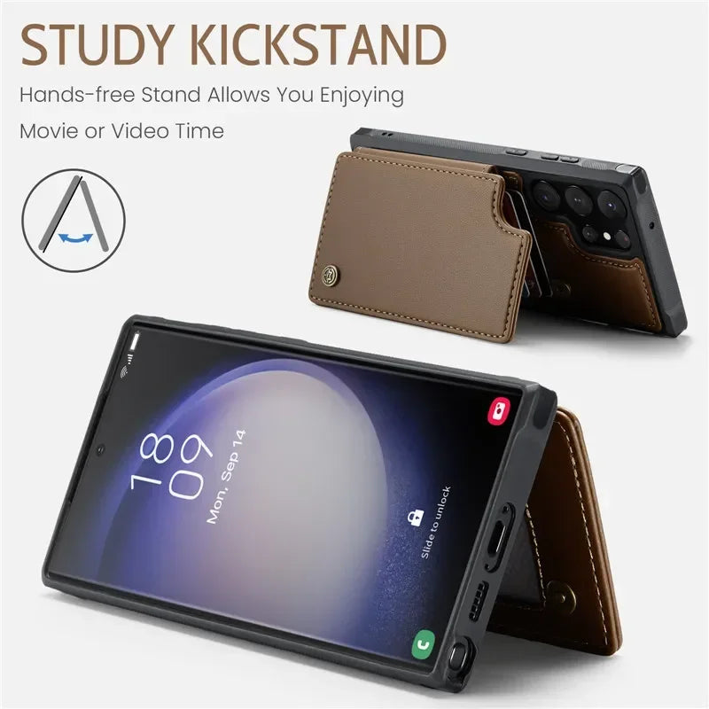 Luxury Leather Wallet Card Case – Samsung Galaxy S22 Series - Phone Cases & Covers