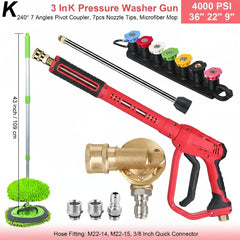 4000 PSI Spray Gun with Nozzles & Foam Lance Kit by Snagg A Foam Cannon